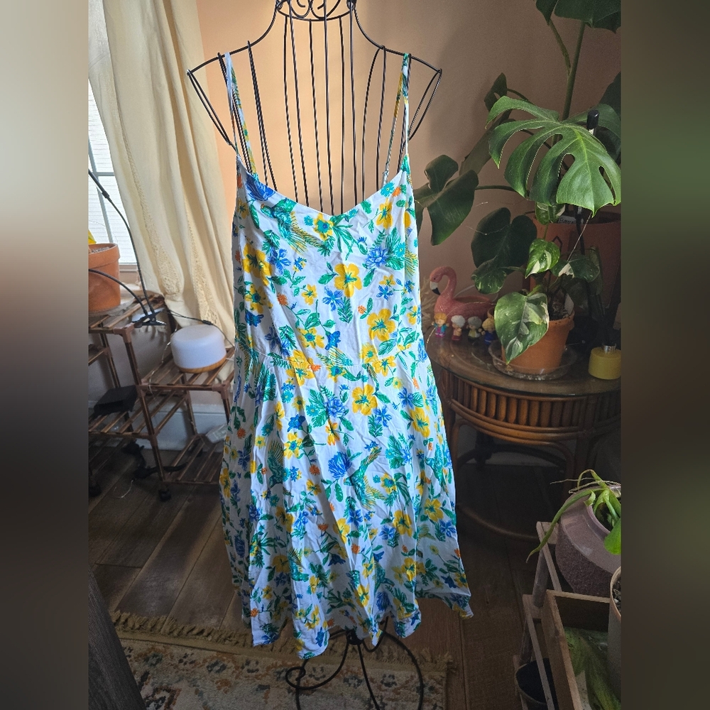 Tropical Birds and Floral Sundress